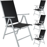 GARTENSTUHL 4er Set Marilena,67 x 56 x 105 cm,silber - Silberfarben, Metall (56/105/67cm) - tectake