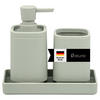 BAD-ACCESSOIRES-SET VALONA, Soft-Touch, Salbei - Salbeigrün, Kunststoff (18/2.5/9.5cm) - eluno
