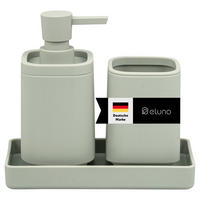 BAD-ACCESSOIRES-SET VALONA, Soft-Touch, Salbei - Salbeigrün, Kunststoff (18/2.5/9.5cm) - eluno
