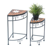 BLUMENHOCKER 2er Set Merano 12013 - Schwarz, Metall (25/52/25cm) - DanDiBo