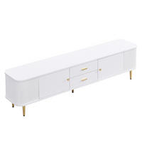 TV-ELEMENT170X34X45CM Weiß mit goldenen Beinen und abgerundeten Ecken - Weiß, Holz (40.64/34.29/57.15cm) - Raelunyi