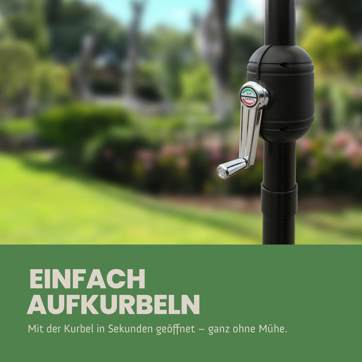GARTENSCHIRM ⌀ 300cm Aluminium mit Kurbel - Creme, Metall (300/300cm) - Bestlivings