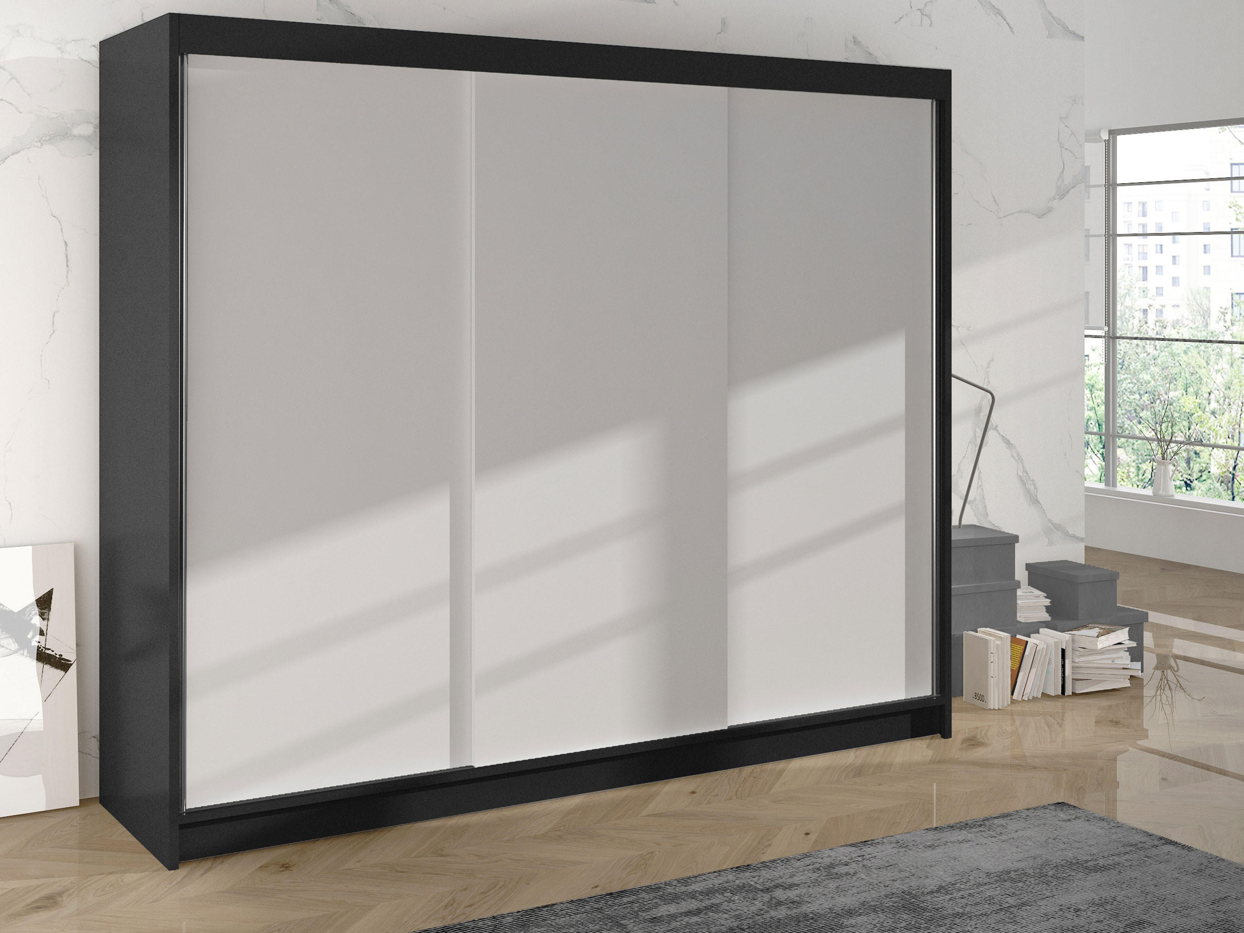 SCHWEBETÜRENSCHRANK Derby II - Multicolor, Holzwerkstoff/Metall (200/215/58cm) - MIRJAN24