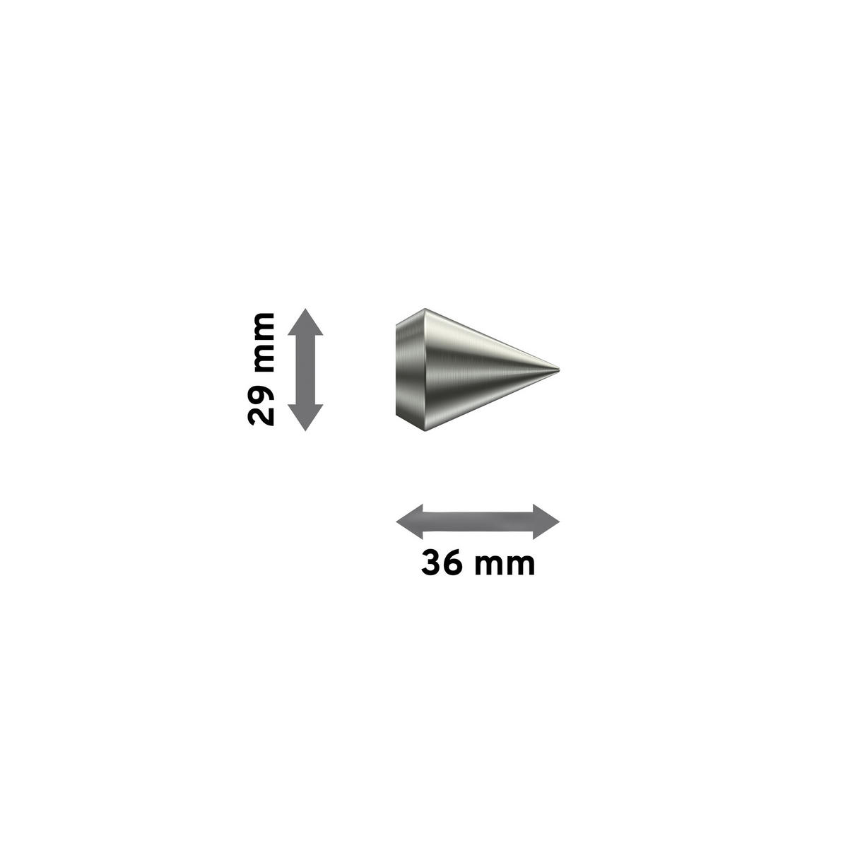 ENDSTÜCKE FÜR GARDINENSTANGEN 16 mm Ø, Castello Edelstahl, Packung 2 Stück - Edelstahlfarben, Metall (3.6/2.9/2.9cm) - INTERDECO