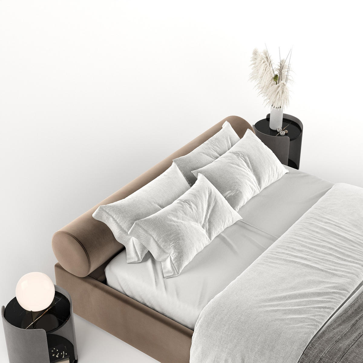 POLSTERBETT Solvo mit Stauraum 140/200 cm Braun im Paros Stoff - Schwarz/Naturfarben, Holz/Holzwerkstoff (140/200cm) - AltaBeds