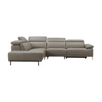 ECKSOFA Linus Echtleder Greige - Greige, Leder/Metall (220/262cm)