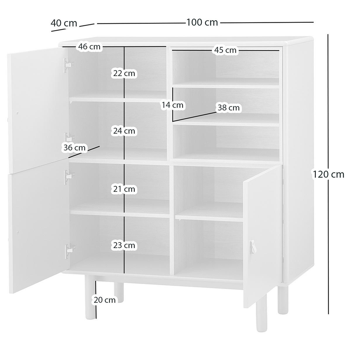 KOMMODE - MDF / Spanplatte - Braun/Weiß, Holz/Holzwerkstoff (100/120/40cm) - home24