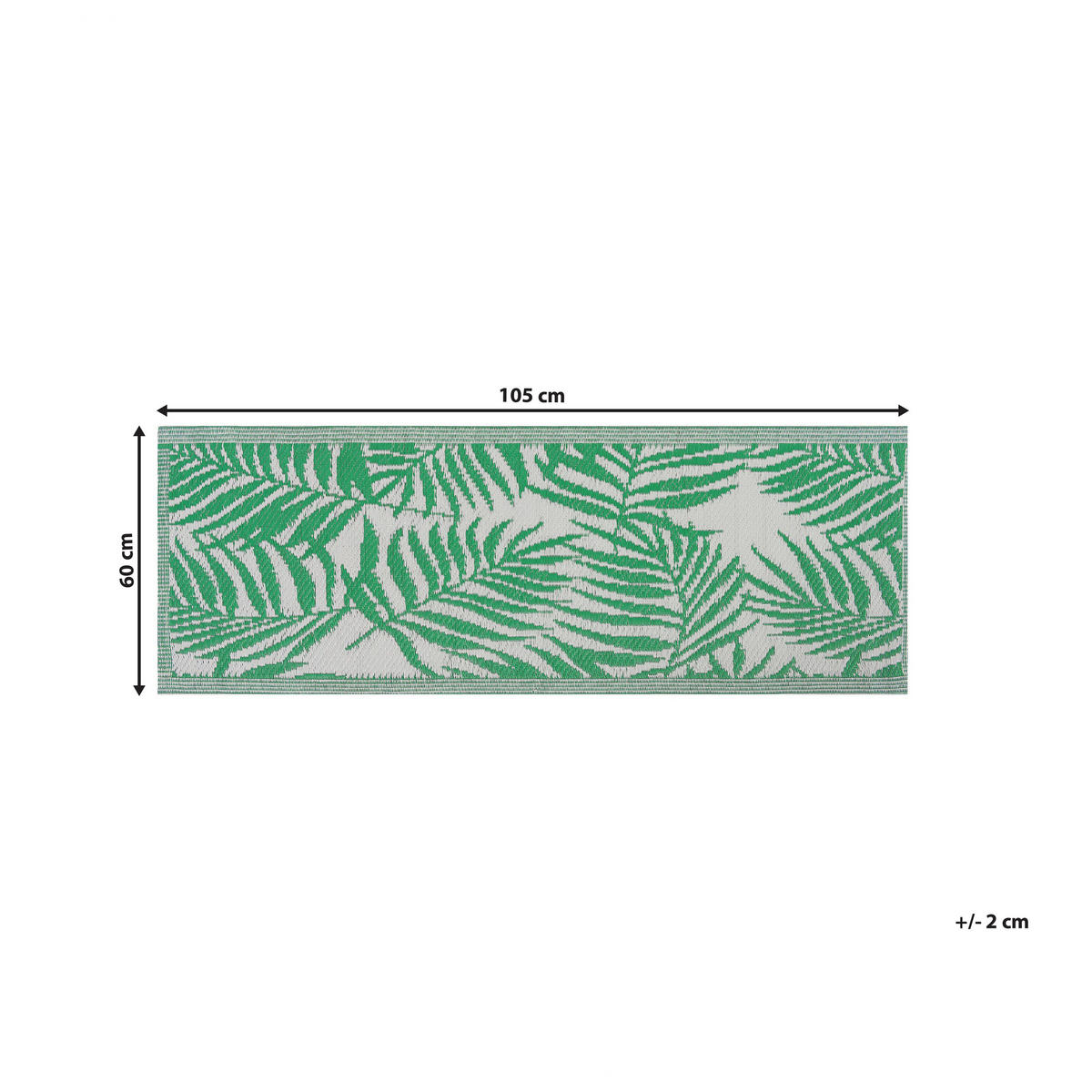 OUTDOOR-TEPPICH Kota 105/60 cm - Grün, Kunststoff (60/105cm) - Beliani