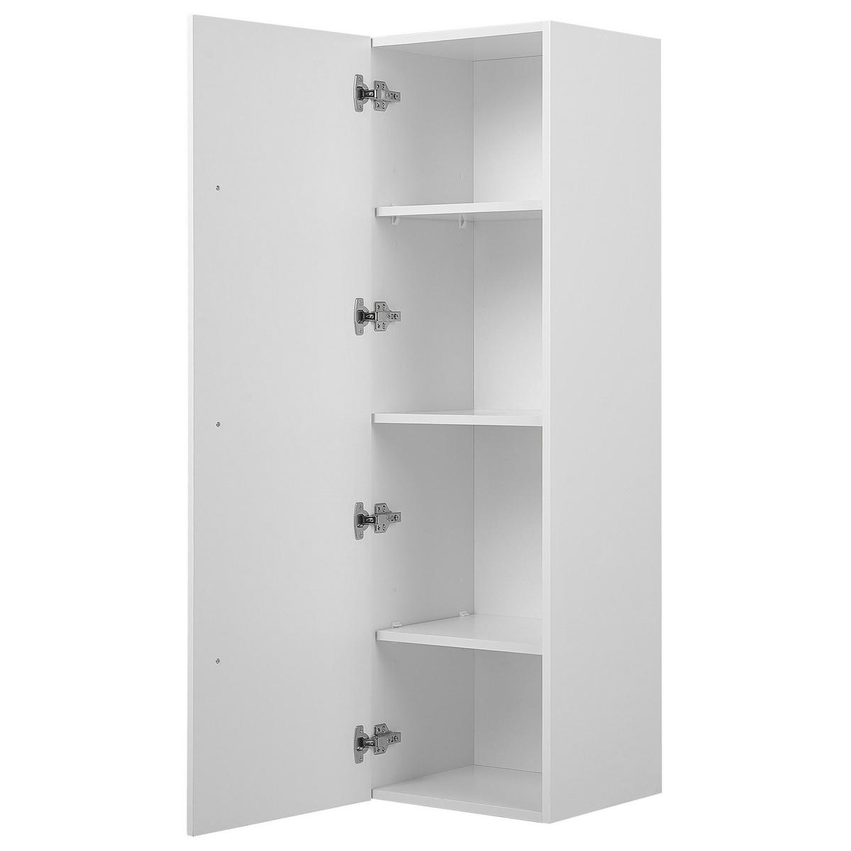 BAD HÄNGESCHRANK weiß Mataro - Silberfarben/Weiß, Holzwerkstoff (40/132/35cm) - Beliani