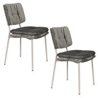 ESSZIMMERSTUHL Franck Samt Grau - 2 er Set - Grau, Kunststoff (44/80.5/52.5cm) - Housecraft Living