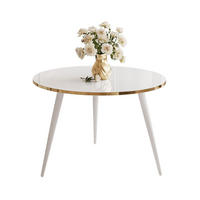 COUCHTISCH SOLEIL 2in1, rund, Hochglanz und Weiß Beinen - Weiß, Holzwerkstoff (70/70/47cm) - Lookway