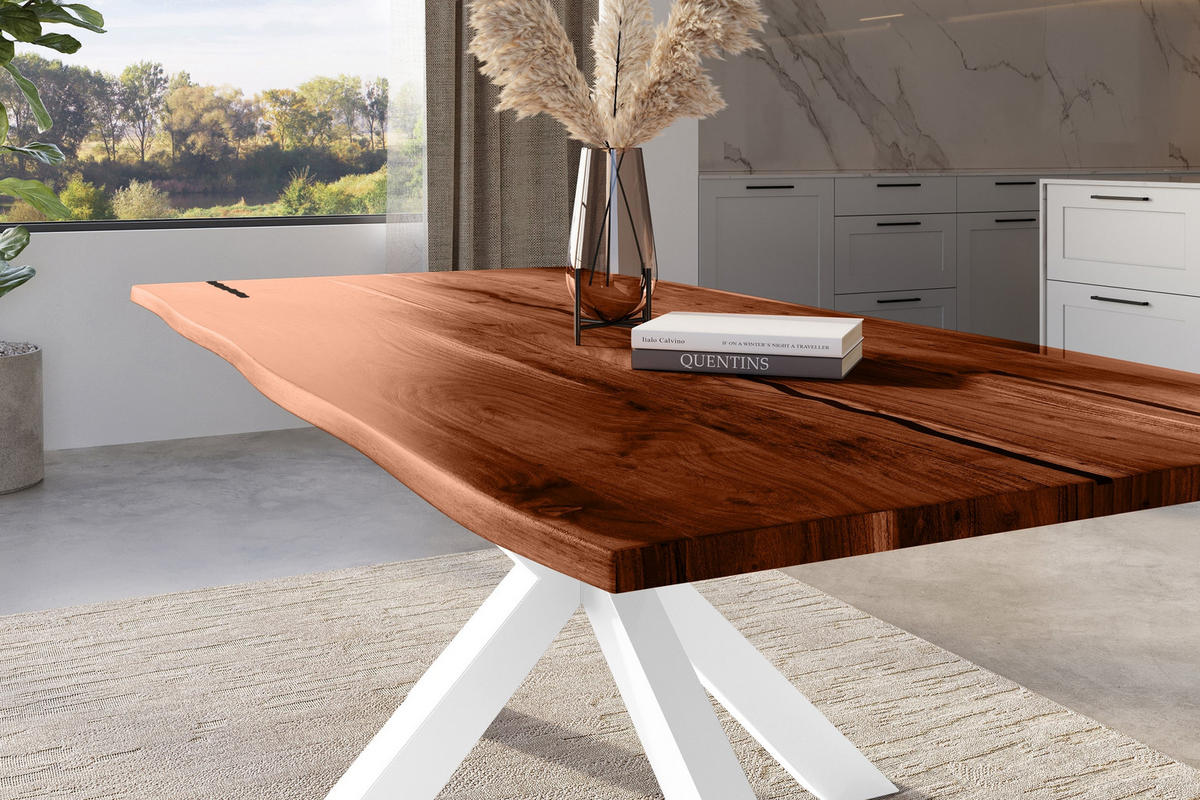 ESSTISCH POLLY - Braun/Akaziefarben, Holz (100/200/77cm) - SAM