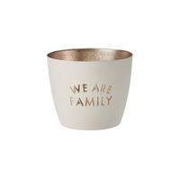 TEELICHTHALTER Madras We are family M, Eisen, Weiß, Gold, 8.5 cm - Weiß, Metall (10cm) - Gift Company