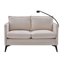 2-SITZER-SOFA aus Chenille 69x127x66 cm Beige mit Handyhalter und Seitentaschen - Beige, Textil (69/66/127cm) - Modfu
