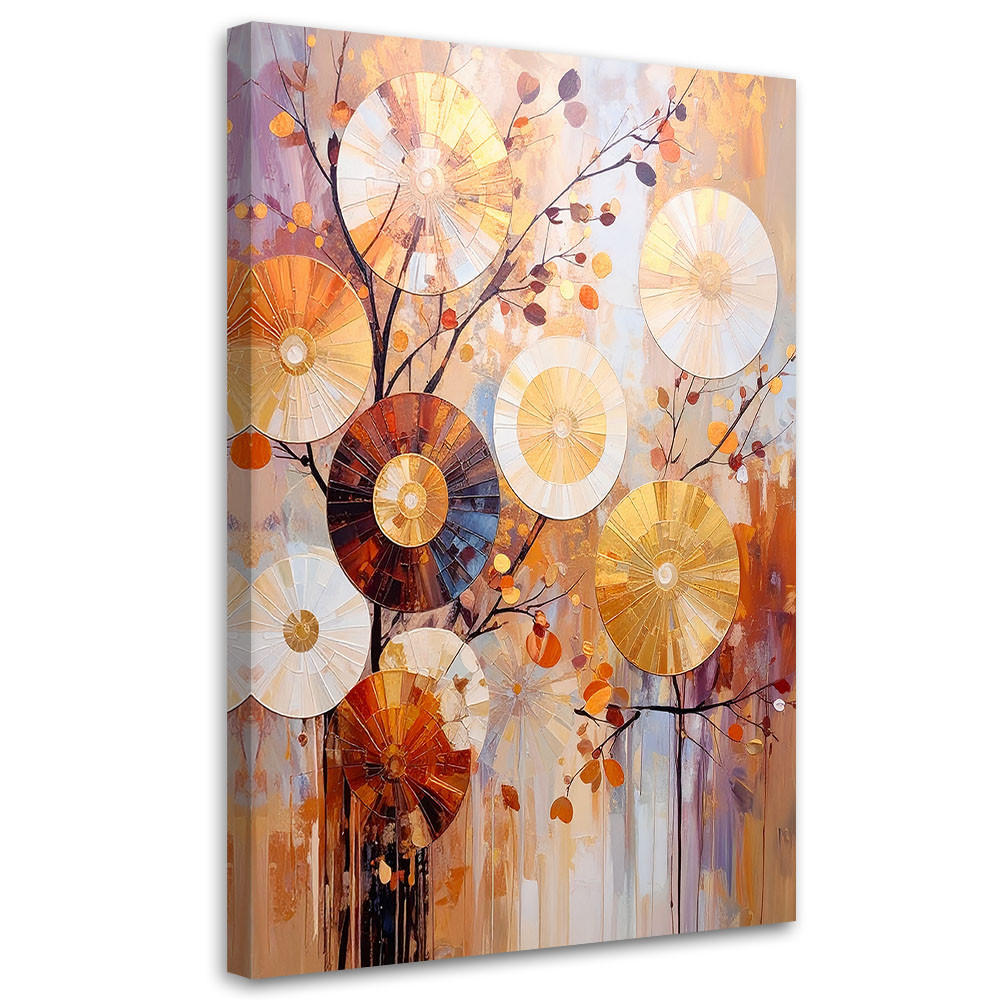 LEINWANDBILD Moderne Abstraktion Kreise 70x100cm - Beige, Textil (70/100cm) - Feeby