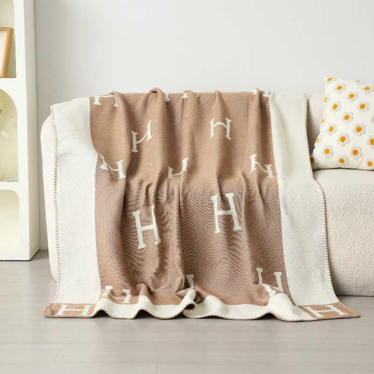 WOHNZIMMERDECKE - 130 x 180 cm - Khaki - Graubraun, Textil (130/180cm)