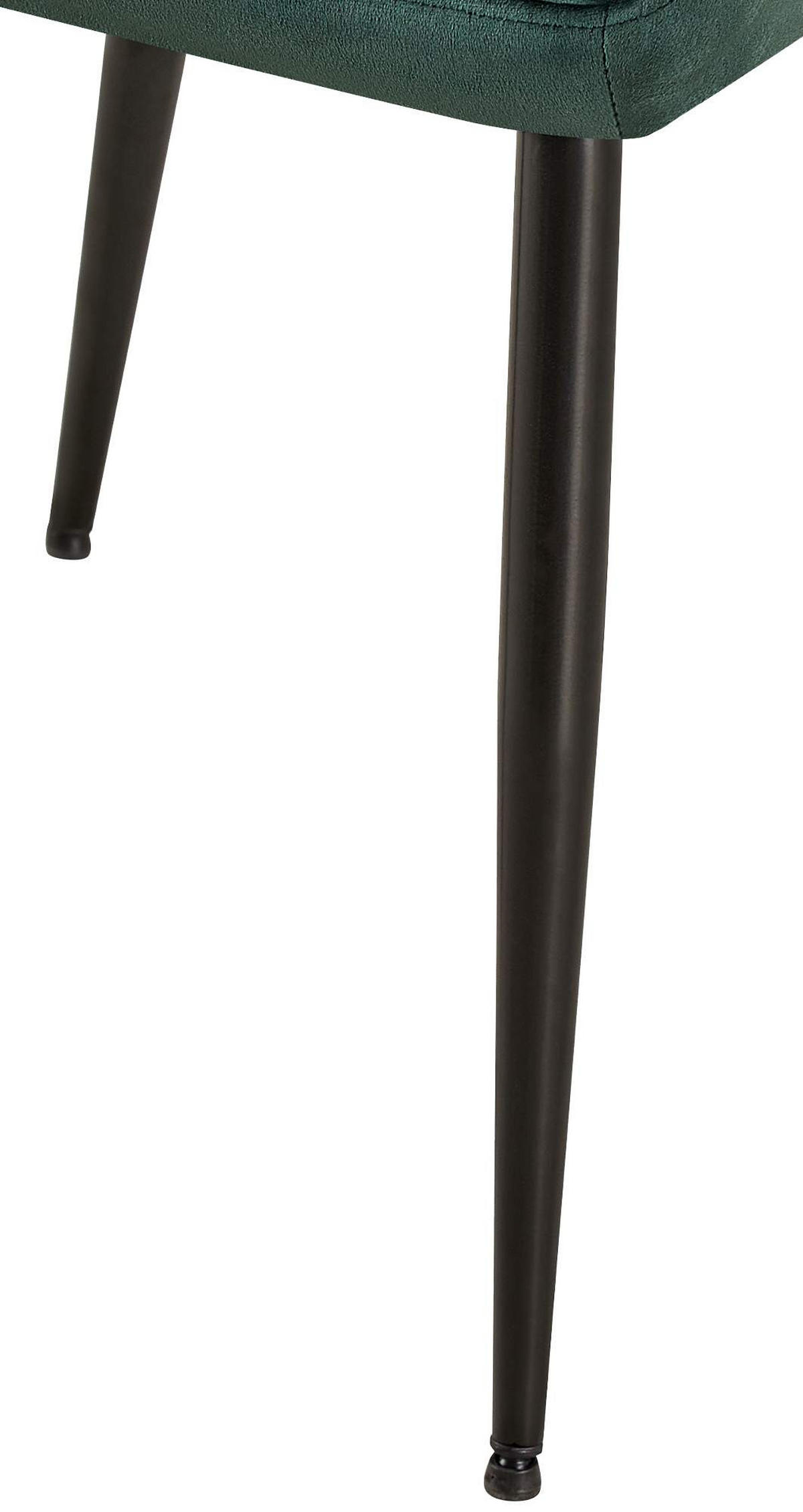 ARMLEHNENSTUHL Samt grün - Schwarz/Grün, Textil/Metall (56.5/84/61cm) - CLP