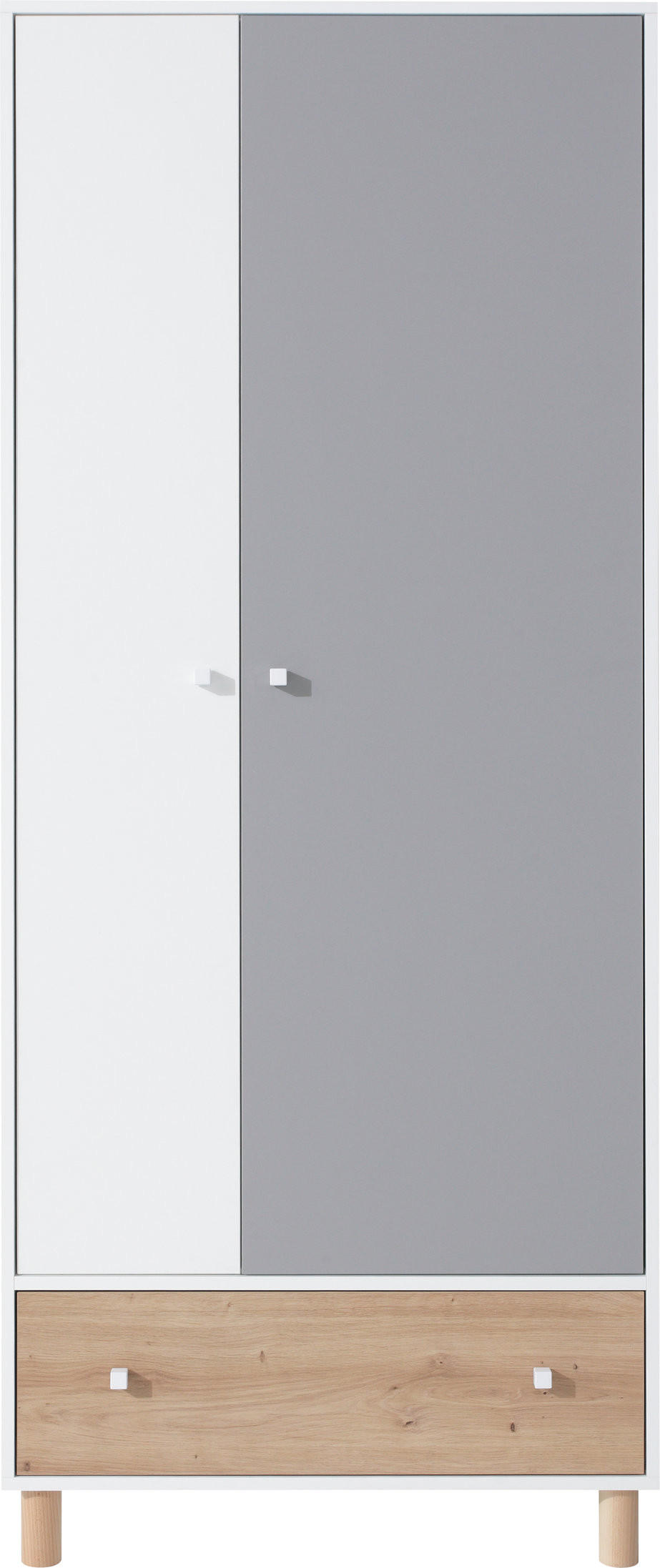 Masseno Drehtürenschrank Weiß 80x190x50 cm