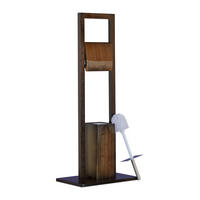 WC Garnitur - Dunkelbraun, Holz/Kunststoff (21/82/36cm) - Relaxdays
