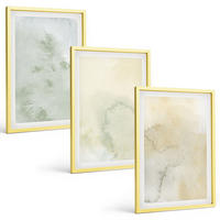 BILDER SET 3er Set - 40x60 cm Goldrahmen - Pastellfarbene Aquarelltexturen - Goldfarben, Kunststoff (40/60cm) - TULUP