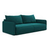 3-SITZER SOFA mit Schlaffunktion Samt Stoff Blau - Blau/Petrol, Kunststoff/Textil (216/86/105cm) - Makamii