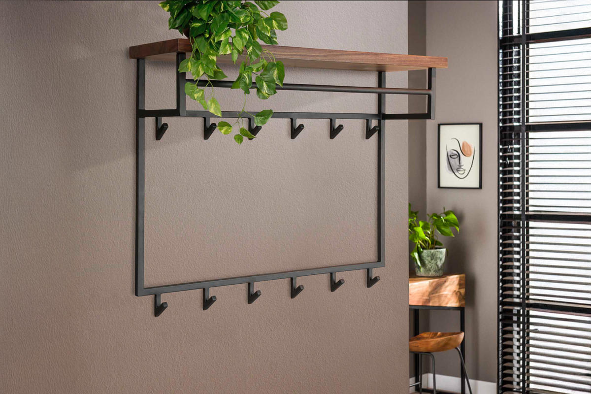 GARDEROBE ADELIA Grau Nussbaum - Grau, Metall (100/80/30cm) - KAWOLA