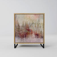 SIDEBOARD VEILED SUMMIT, Eichefarben, 57,5x42x67,5 cm, Schwarze Metall-Rahmenfüße - Eichefarben/Multicolor, Holzwerkstoff/Metall (57.5/67.5/42cm) - SpaceRebels