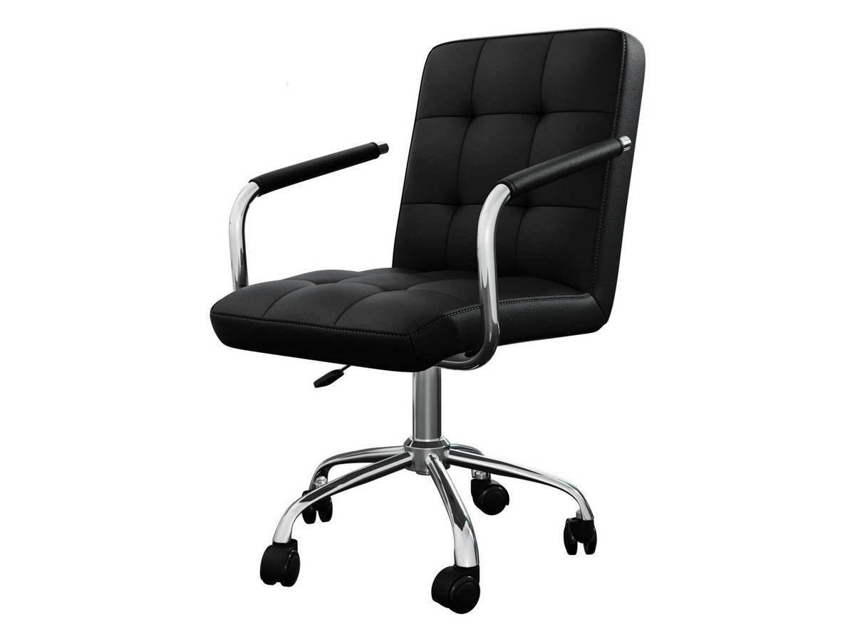 DREHSTUHL Muz 629-1 - Silberfarben/Schwarz, Textil/Metall (58/92/52cm) - MIRJAN24