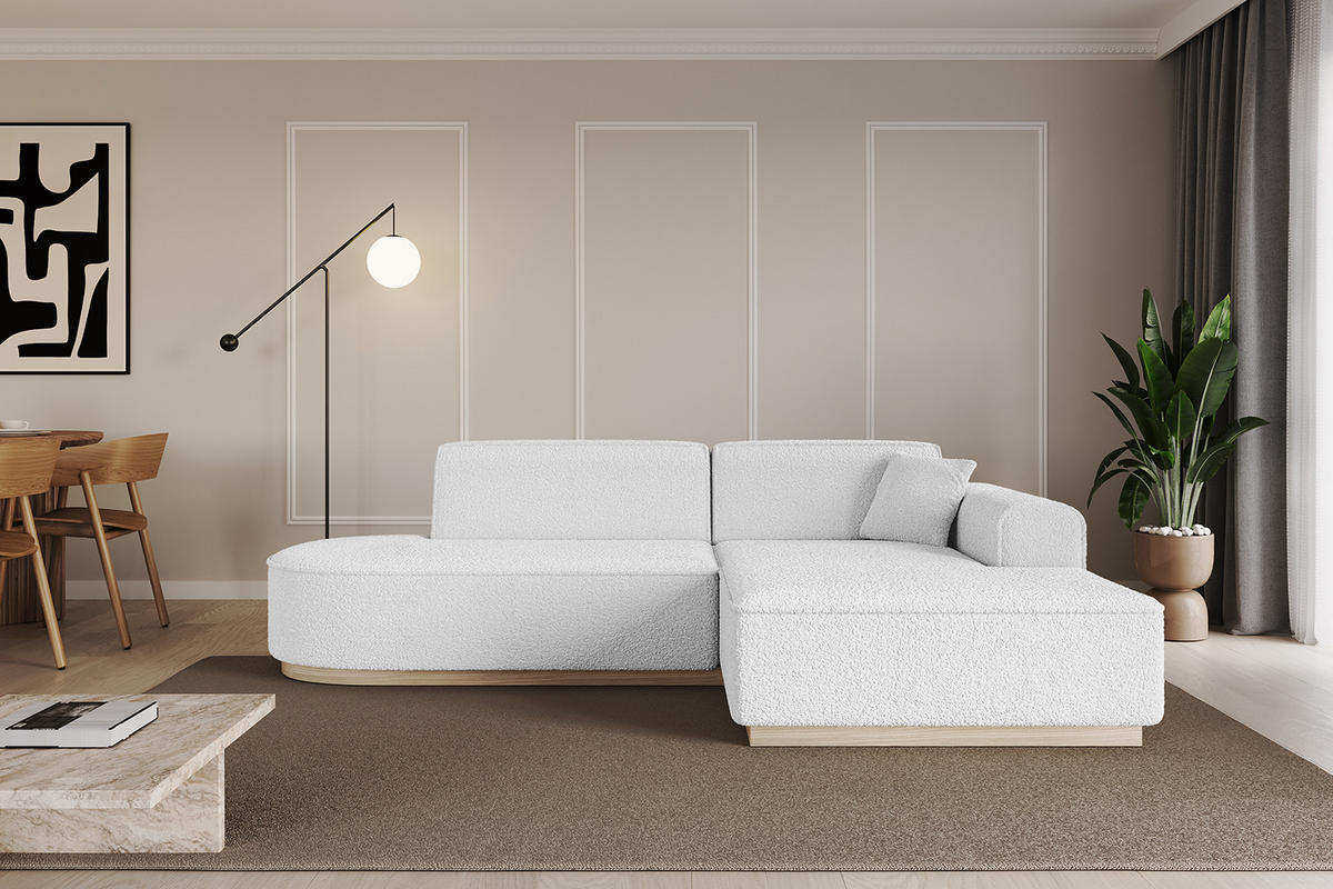 ECKSOFA Ottomane Rechts IREA-L1 - 232x165x80 cm Weiß - Weiß, Holzwerkstoff/Textil (232/165cm) - ALTDECOR