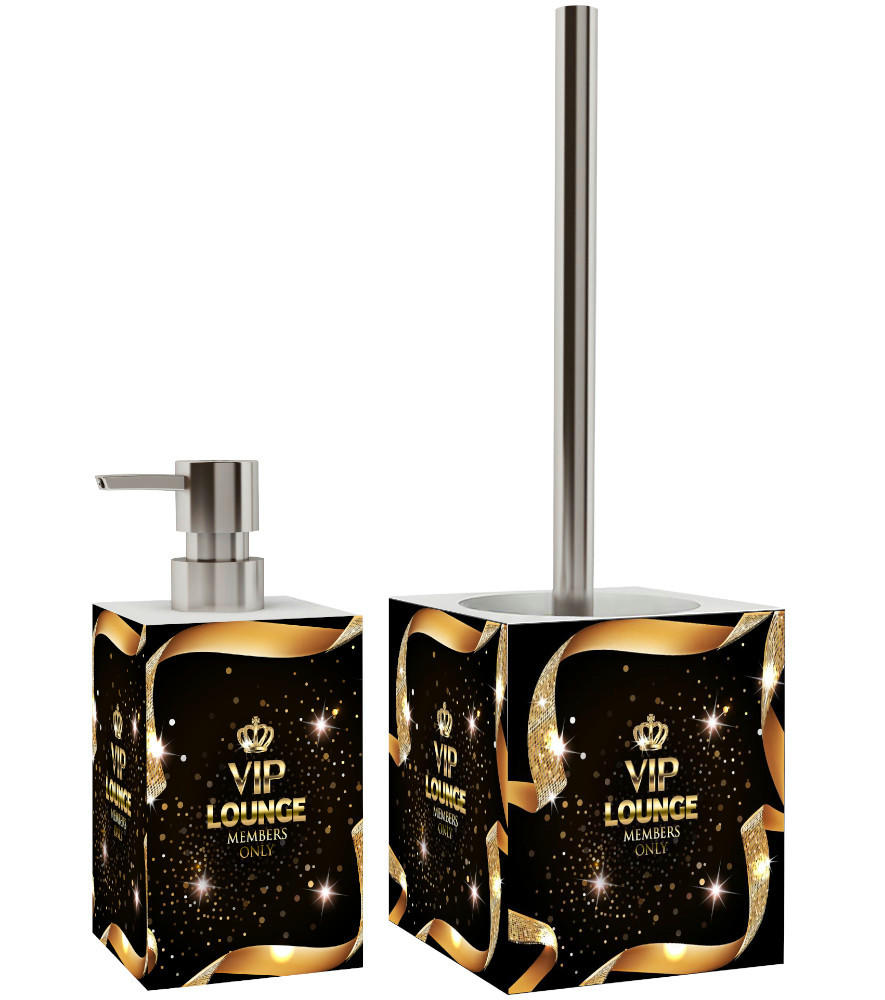 BADEZIMMER Set VIP Lounge - Schwarz, Kunststoff (7/17/7cm) - Sanilo