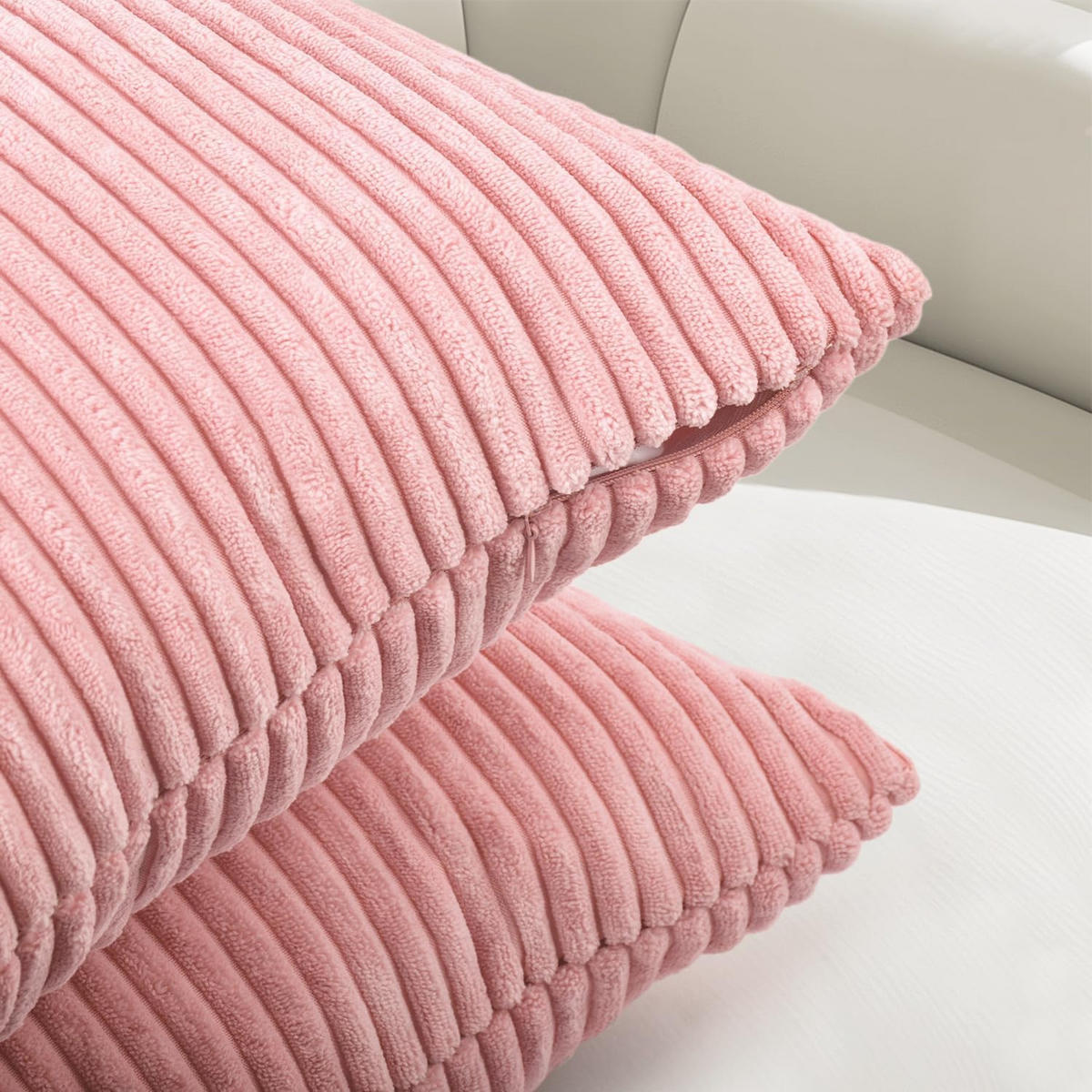 KISSENBEZUG, einfarbig, 45 x 45 cm, Rosa, 2er-Pack - Rosa, Textil (45/45cm)