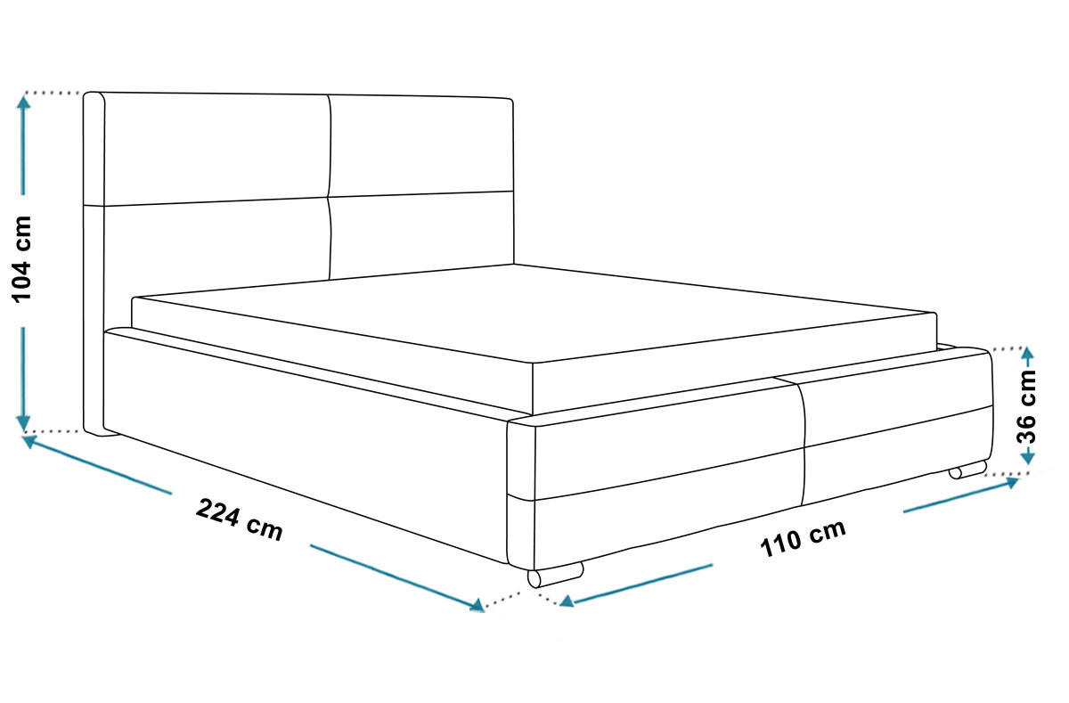 BETT Schwarz BEN 3 90x200 cm - Schwarz, Textil (90/200cm) - Sepro Meble