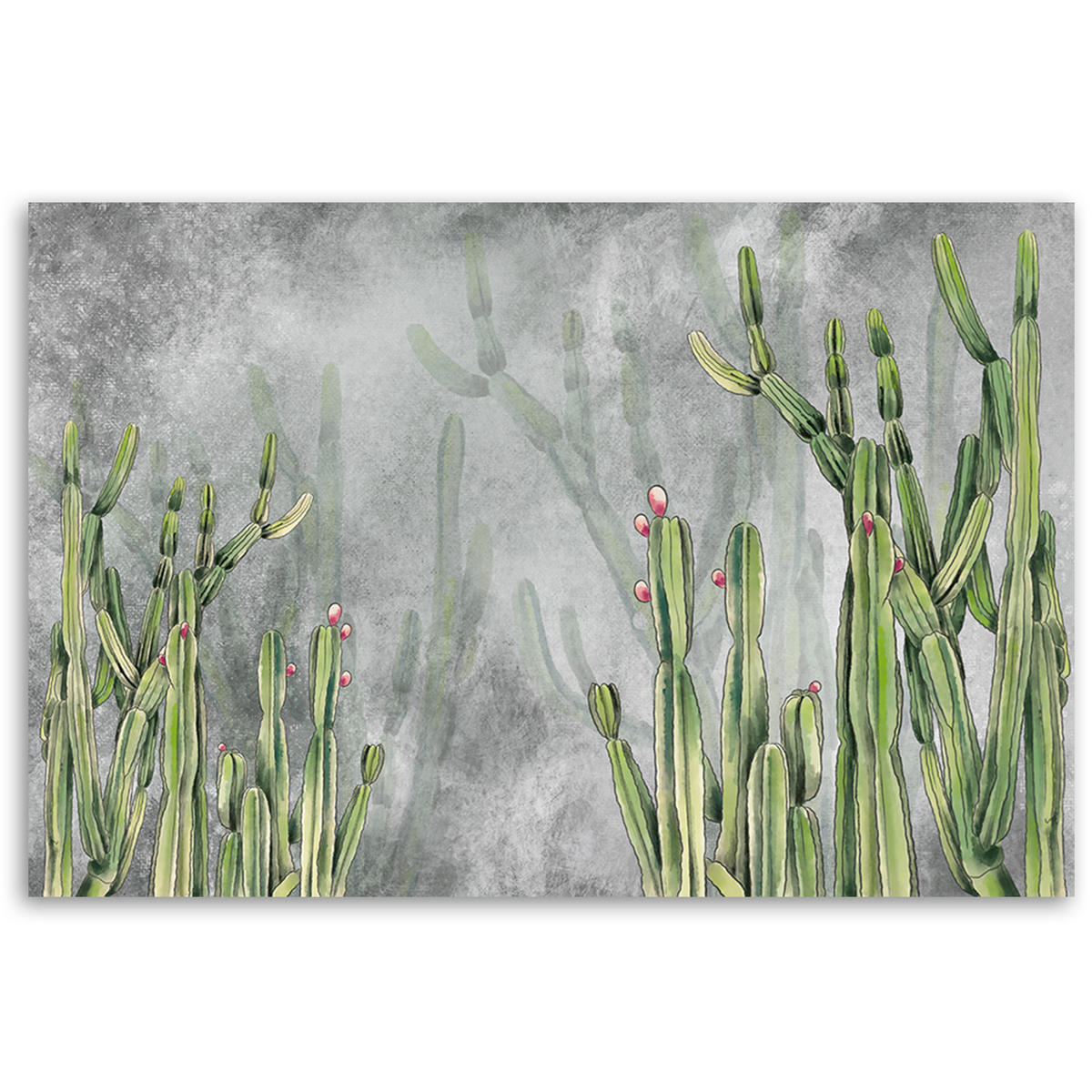 WANDBILD großer wüstenkaktus - Grün, Textil (60/40cm) - Feeby