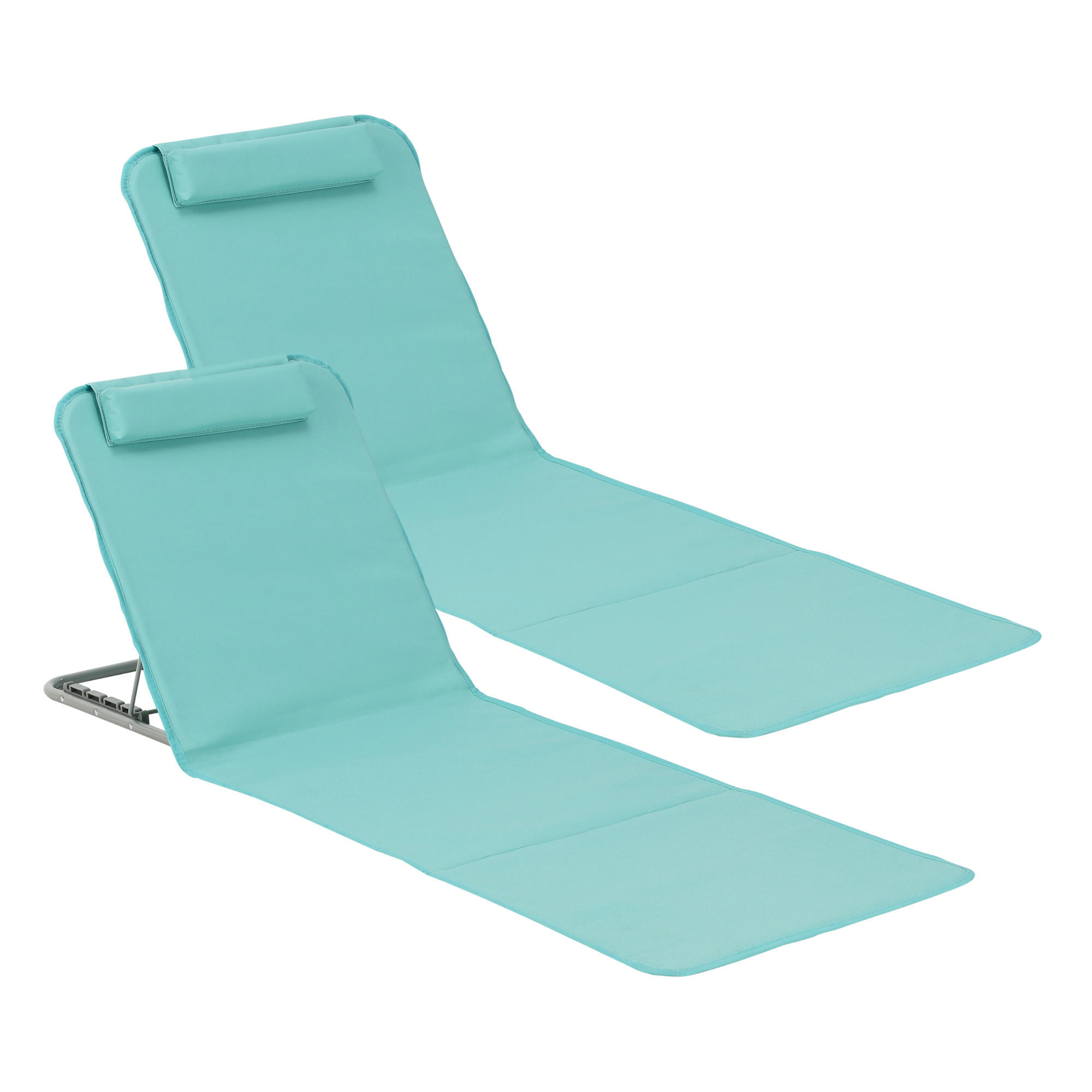 STRANDMATTEN-SET 2 TLG. Donostia - Türkis, Textil/Metall (143/44/48cm) - [en.casa]