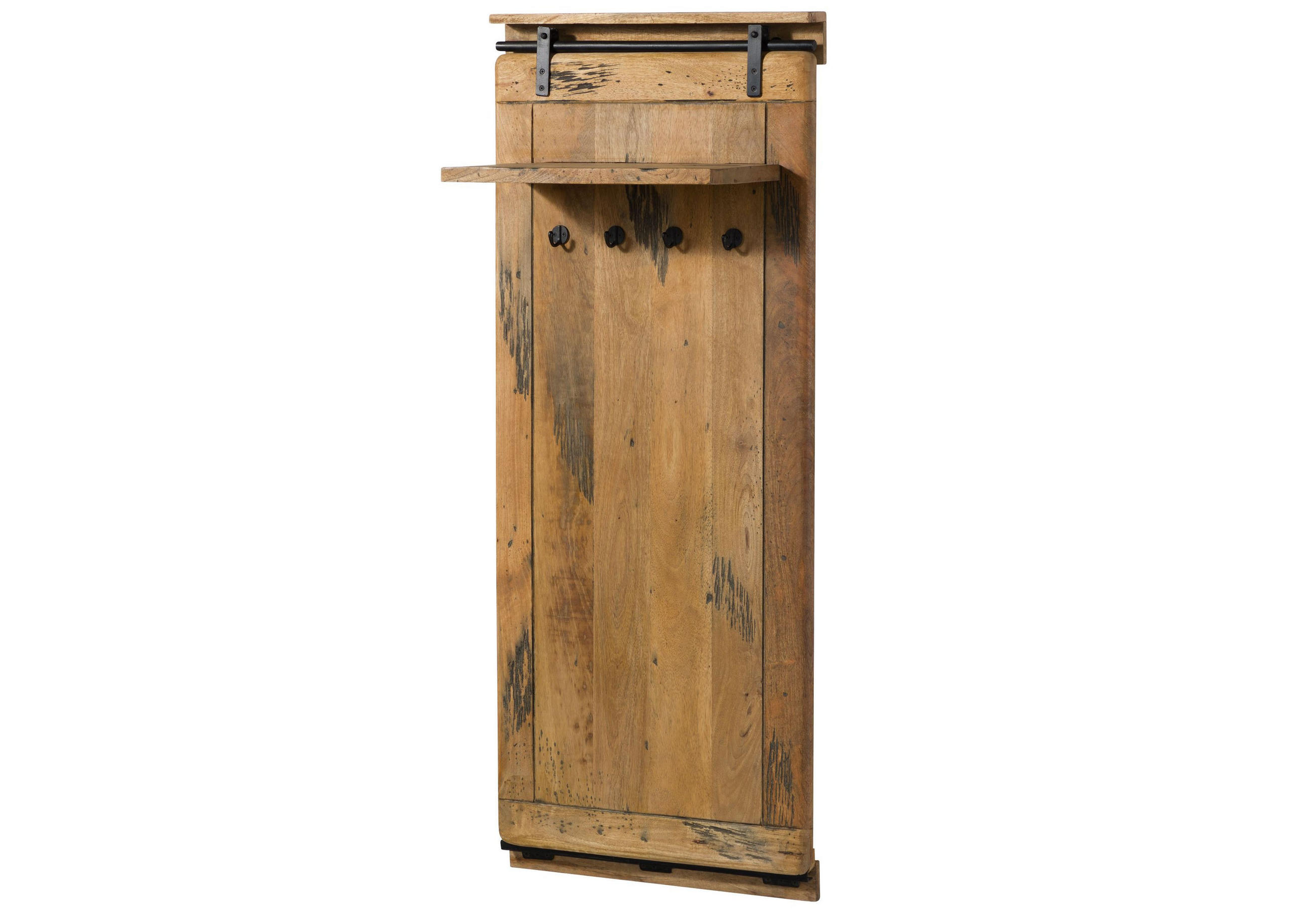 WANDGARDEROBE Mango 59x32x145 natur lackiert RAILWAY #1009 - Naturfarben, Holz (59/145/32cm) - Massivmoebel24