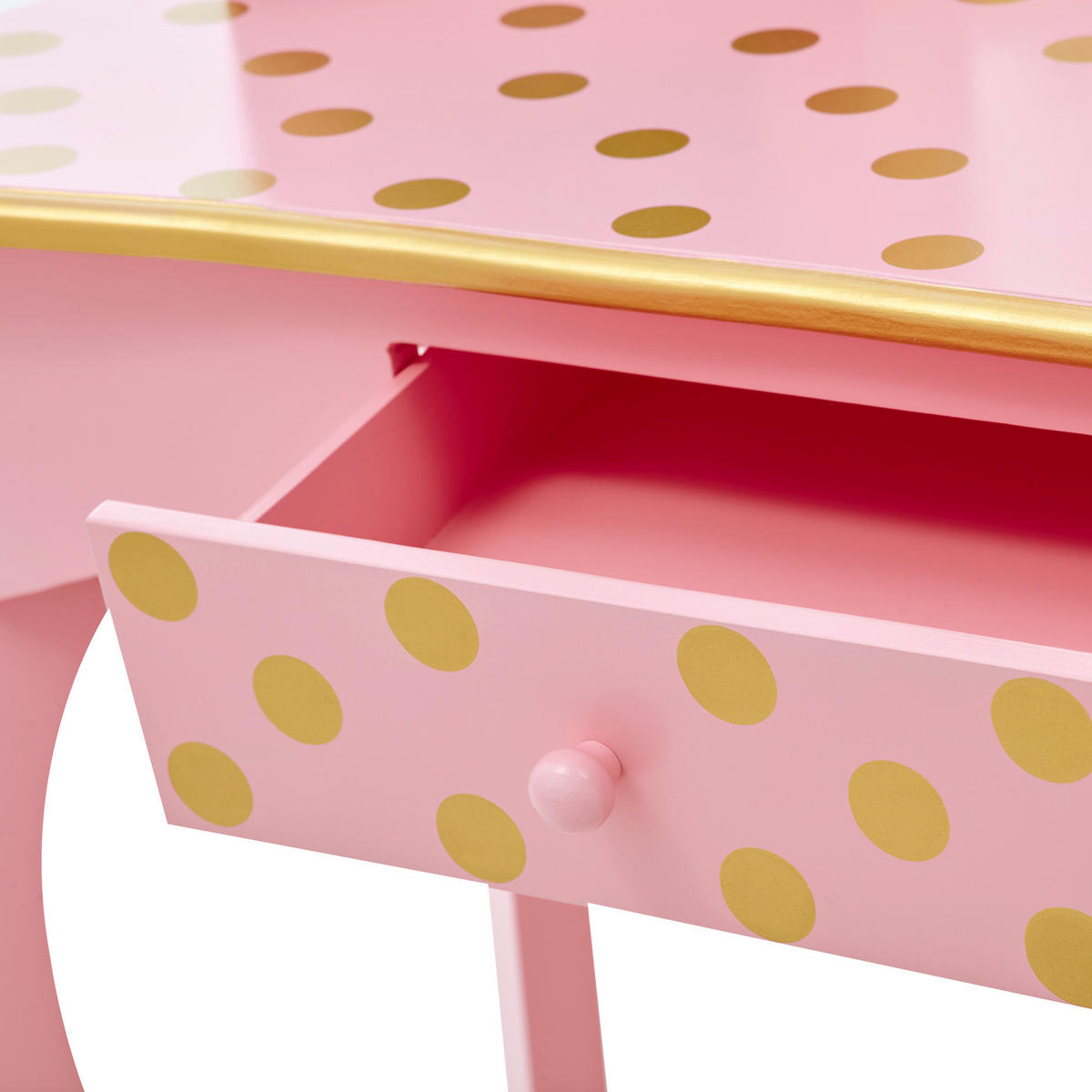 KINDER-SCHMINKTISCH mit Spiegel und Hocker, Rosa, 100cm - Pink, Holzwerkstoff (30/100/60cm) - Teamson Kids