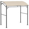 GRILLPAVILLON, Polyester, Beige+Schwarz - Beige/Schwarz, Kunststoff/Metall (150/220/215cm) - Outsunny