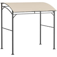 GRILLPAVILLON, Polyester, Beige+Schwarz - Beige/Schwarz, Kunststoff/Metall (150/220/215cm) - Outsunny