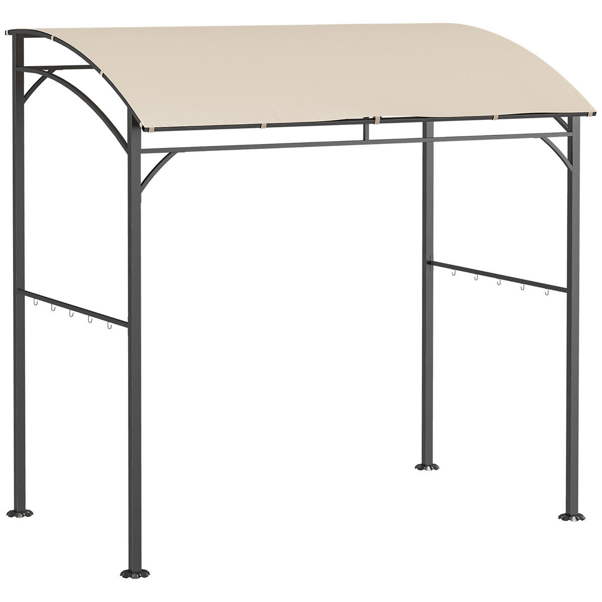 GRILLPAVILLON, Polyester, Beige+Schwarz - Beige/Schwarz, Kunststoff/Metall (150/220/215cm) - Outsunny