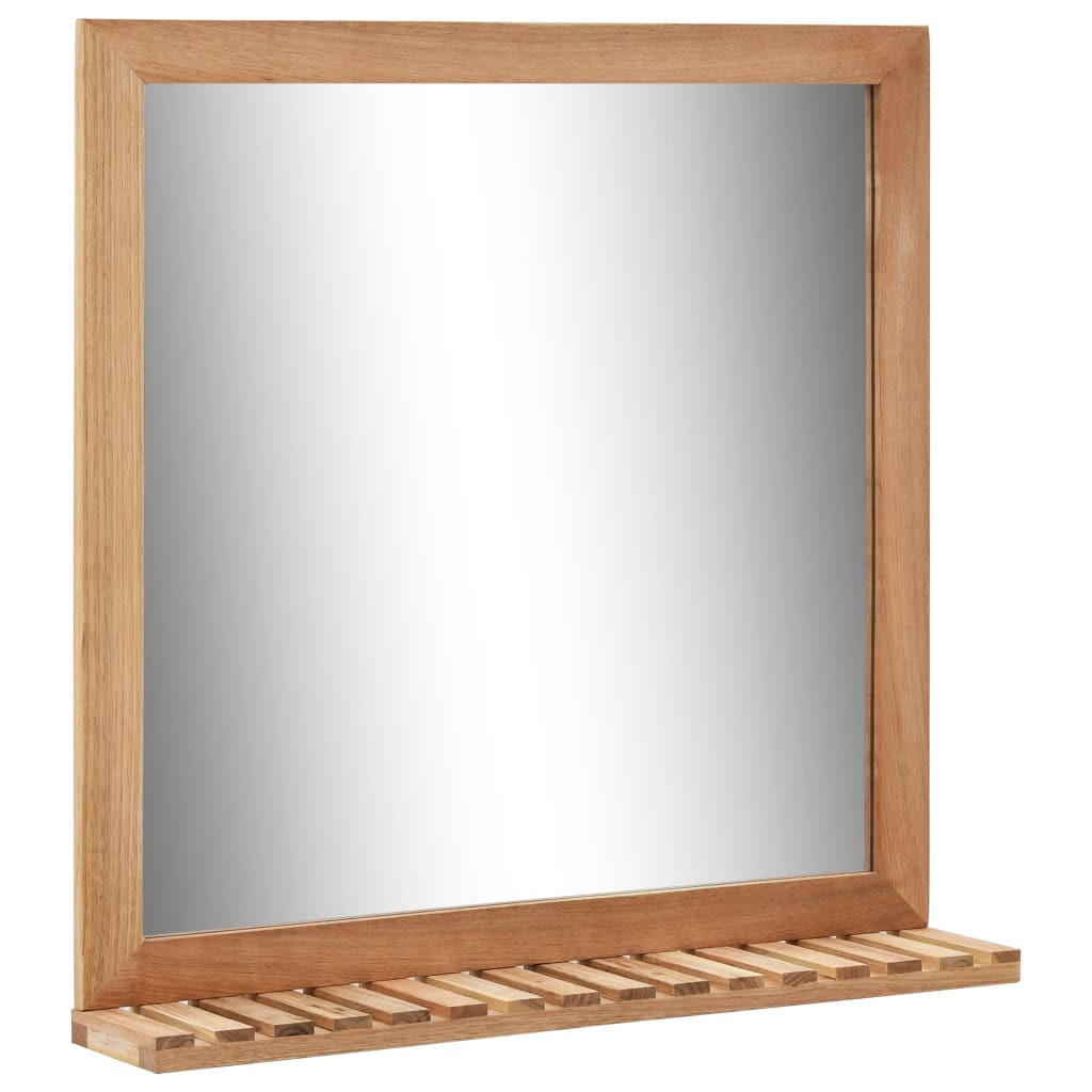BADEZIMMERSPIEGEL 60x12x62 cm Walnuss Massivholz - Braun, Holz (12/62/1cm) - furnicato