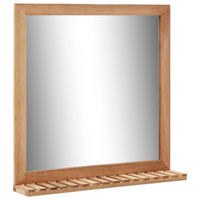 BADEZIMMERSPIEGEL 60x12x62 cm Walnuss Massivholz - Braun, Holz (12/62/1cm) - furnicato