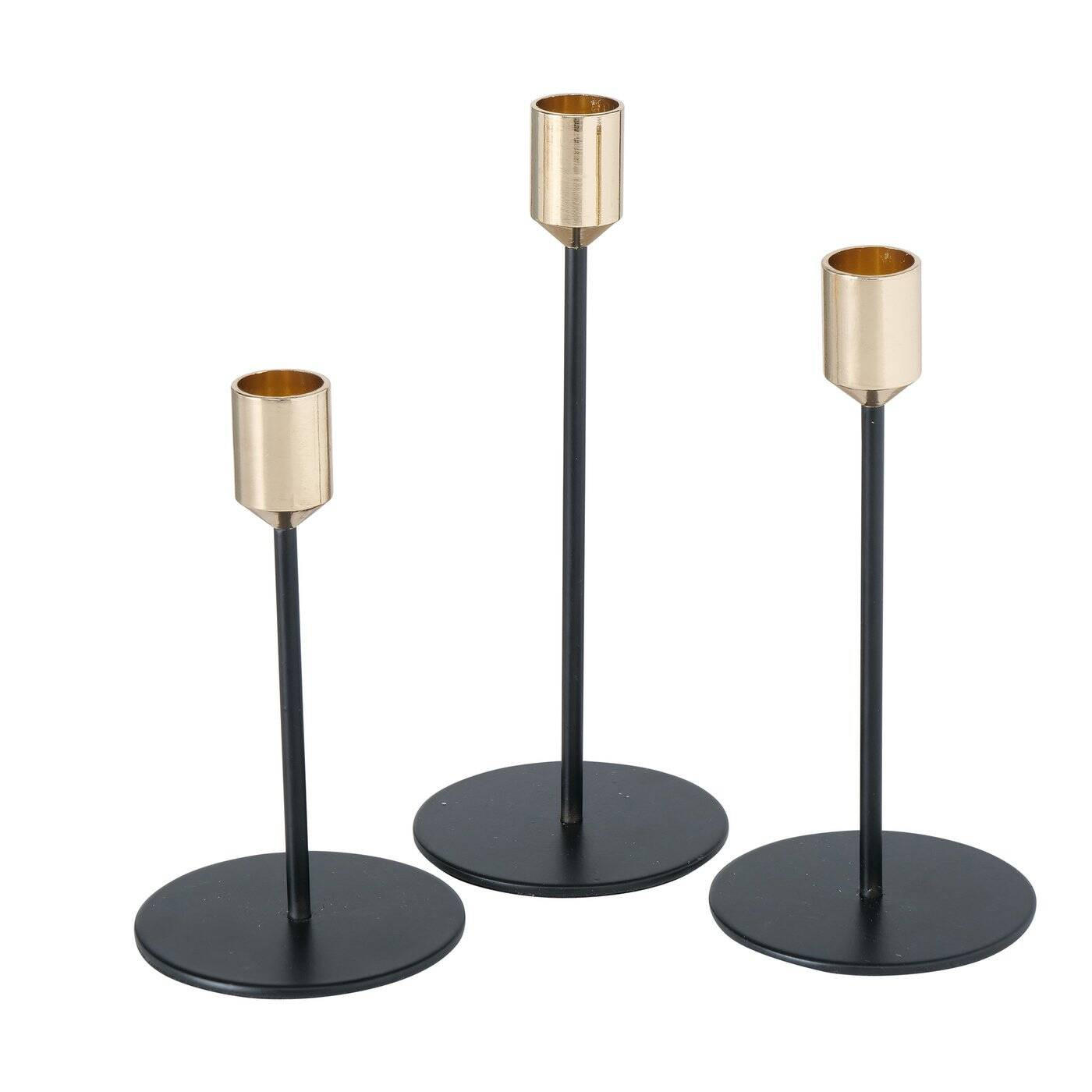 KERZENHALTER Marko 3er-Set - Goldfarben, Metall (8/20/8cm) - Boltze Home