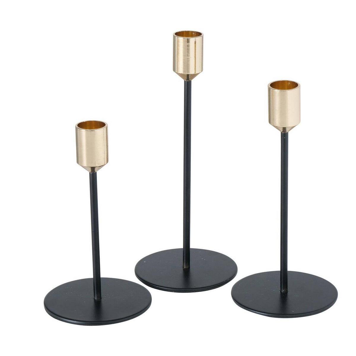 KERZENHALTER Marko 3er-Set - Goldfarben, Metall (8/20/8cm) - Boltze Home