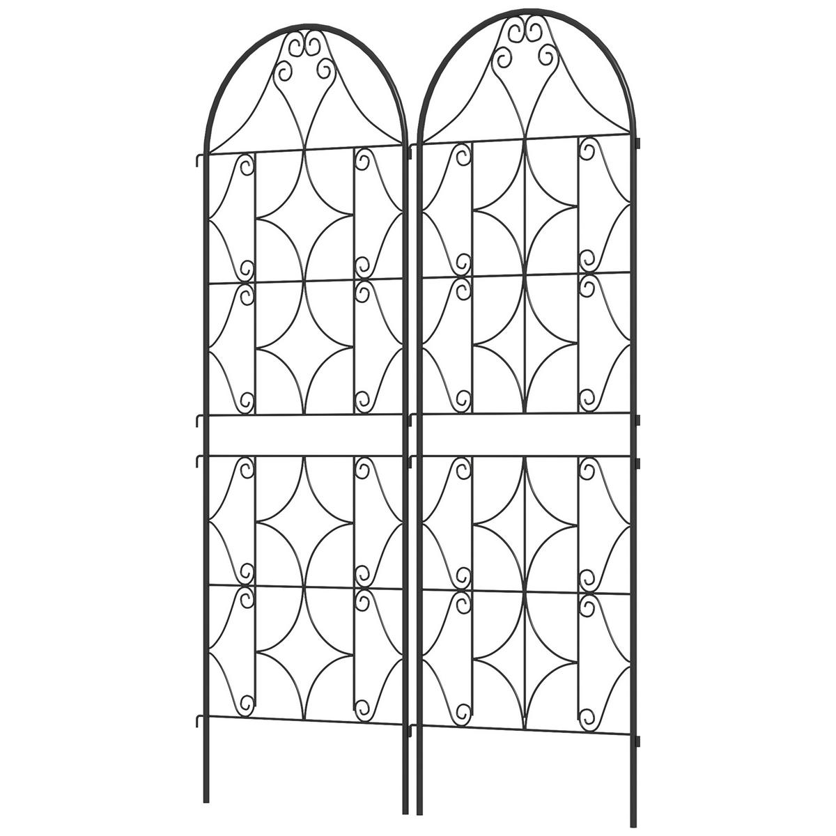 RANKGITTER DE-10033 2er-Set, rostfrei, 50x150 cm Schwarz - Schwarz, Metall (1.3/150/50cm) - ComfortXL