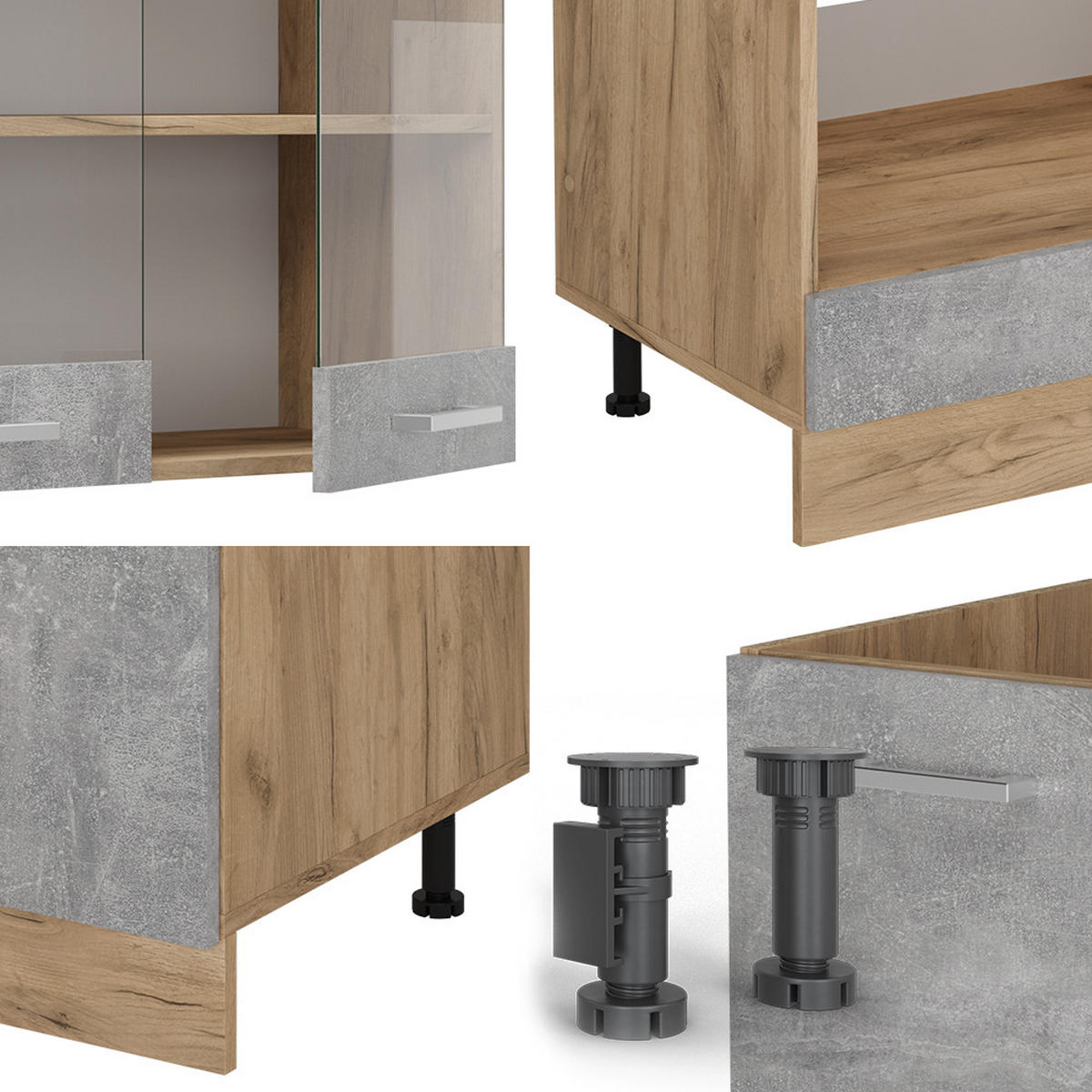 Honigeiche/Grau, Holzwerkstoff (287/81.6/60cm) - Vicco