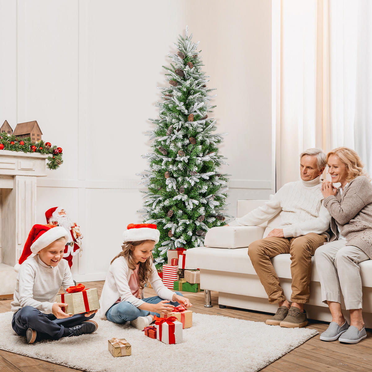 WEIHNACHTSBAUM 190cm Grün - Grün, Metall (190cm) - COSTWAY