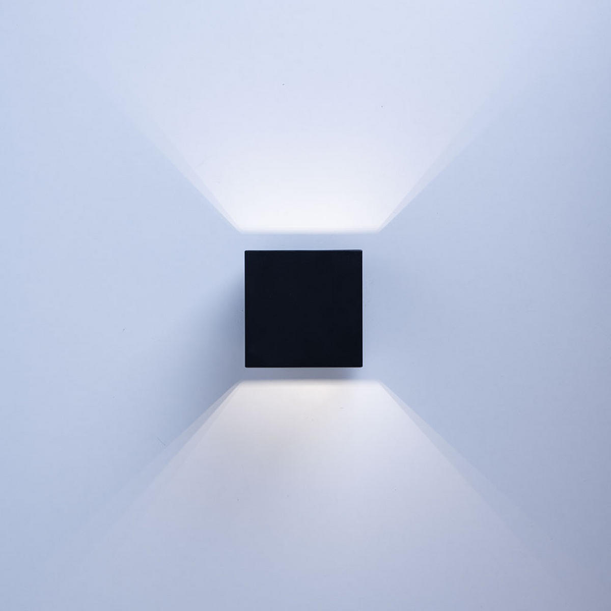 WANDLEUCHTE Aluminium Schwarz Würfelform - Schwarz, Metall (10/12/10cm)