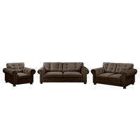 POLSTERGARNITUR (3-2-1) - Microfaser - Braun, Textil (1/1/1cm) - home24