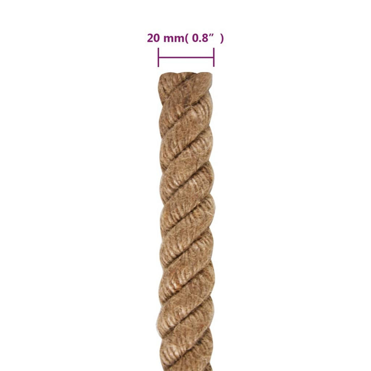 SEIL 100% Jute 20 Mm 50 M - Braun, Naturmaterialen (5000/2/1cm) - vidaXL