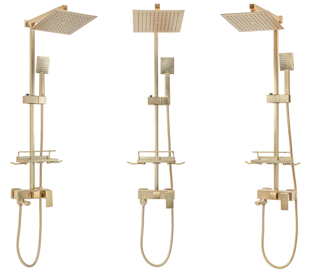 DUSCHGARNITUR Rea Jack Brushed Gold - Goldfarben, Metall (21.5/102/45cm) - REA